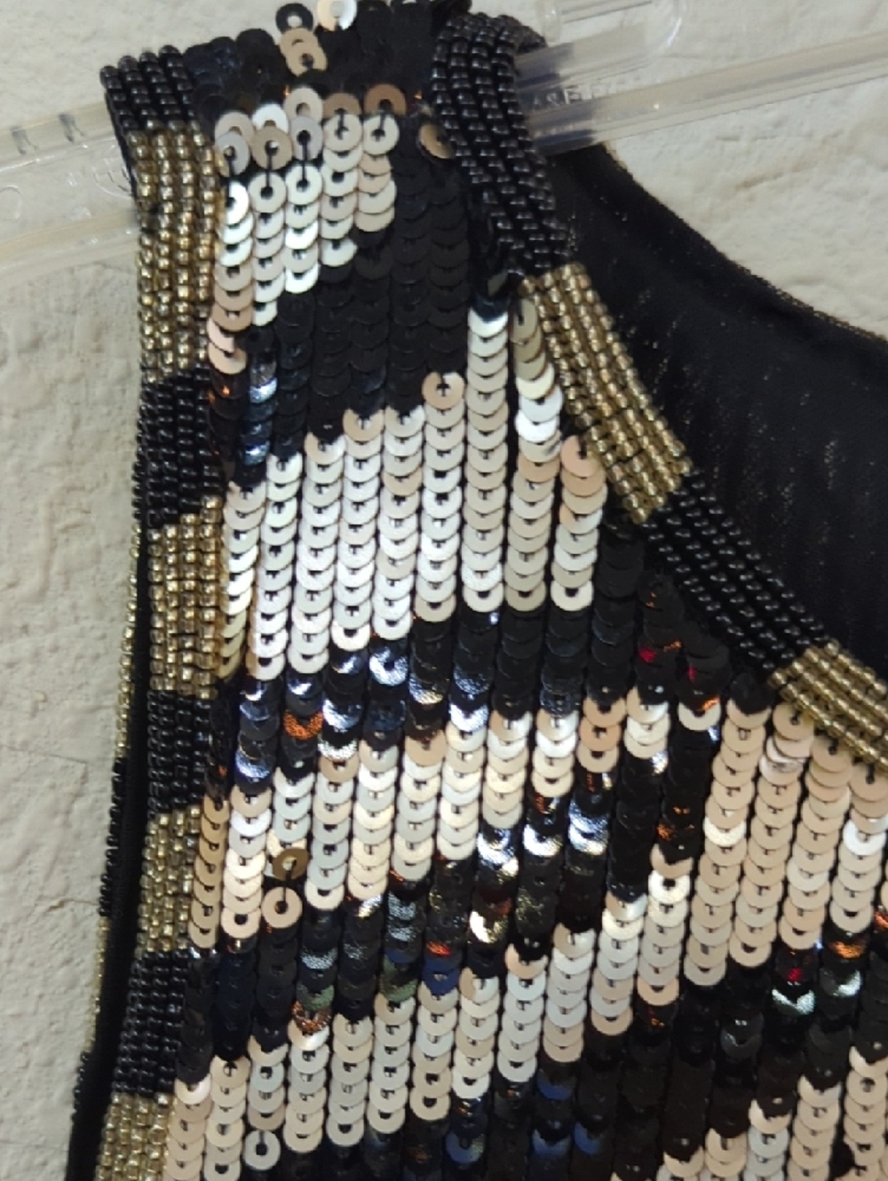 Trina Turk Sequin Zebra Tank Dress - Gold & Black - Picture 3 of 7